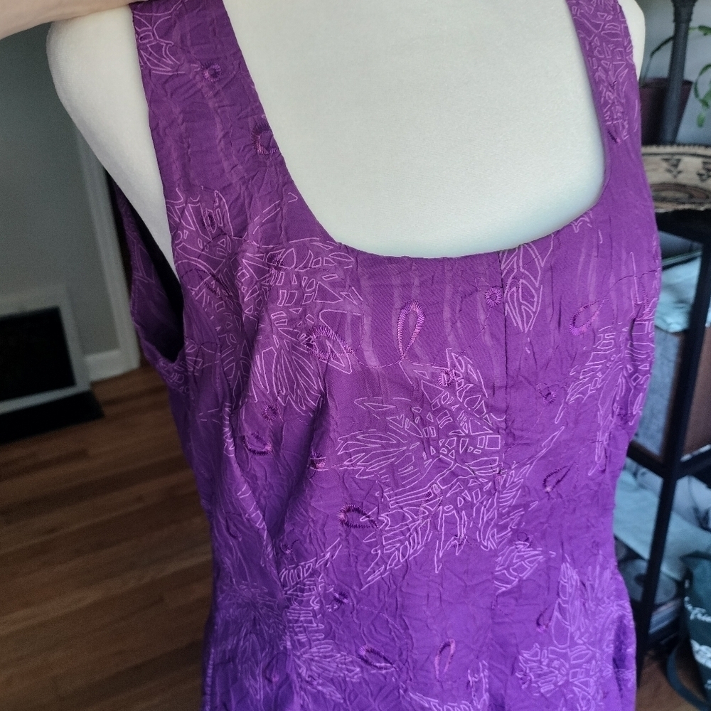 Vintage Chic Asymmetrical Purple Dress ART - Picture 4 of 8